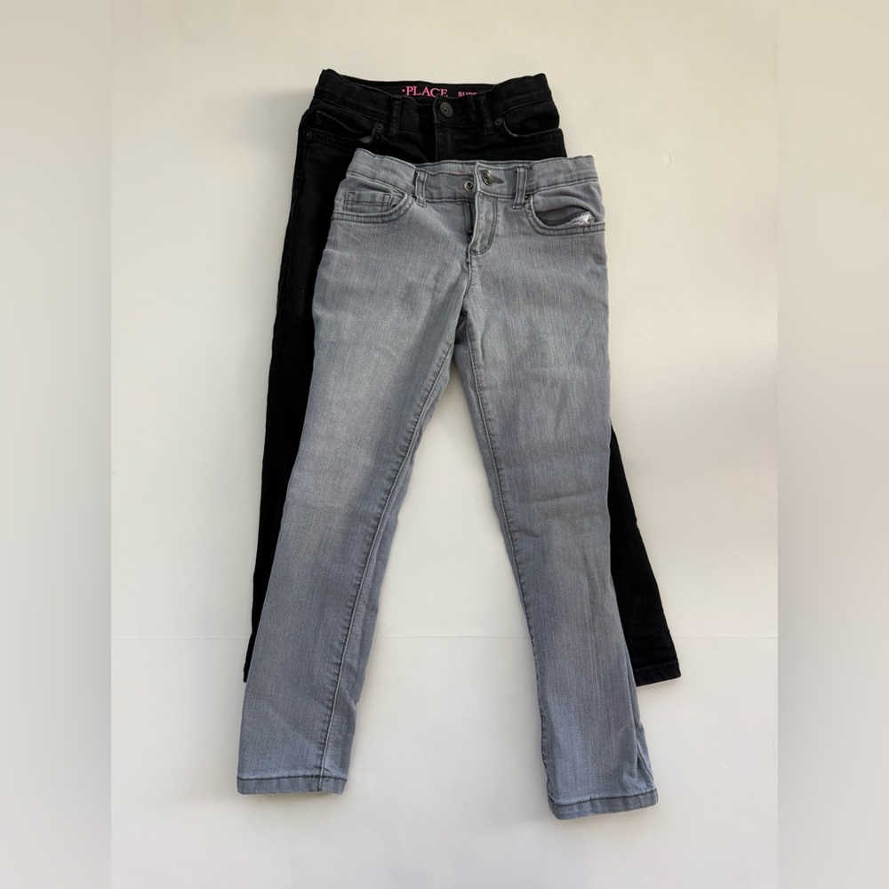 The Children’s Place Girls Super Skinny Jeans Size 6 Bundle Black & Gray